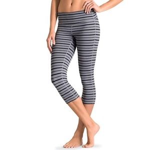 Athleta Striped Chaturanga Capri Tight Sz S